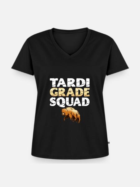 Tardigrade Squad Moss Piglet - Frauen Premium Bio T-Shirt mit V-Ausschnitt - Schwarz