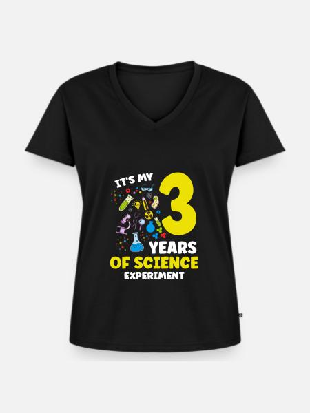 Es Ist Mein 3-jähriger - Frauen Premium Bio T-Shirt mit V-Ausschnitt - Schwarz