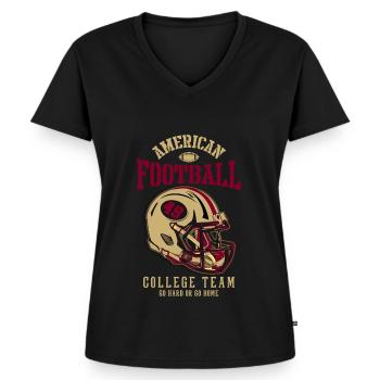 American Football College Team Helmet Sports Gift - Women's Premium Organic V-neck T-shirt - black - Front - AI Model Female 172 light (172cm)