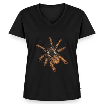 Retro Tarantula Owner Pet Spider - Women's Premium Organic V-neck T-shirt - black - Front - AI Model Female 172 light (172cm)