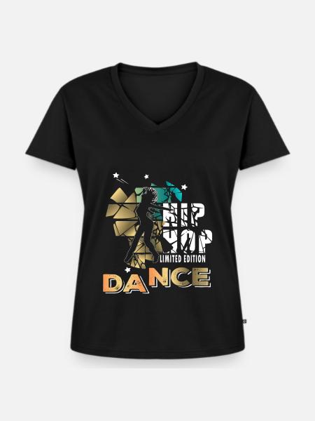 Hip Hop Dance - Frauen Premium Bio T-Shirt mit V-Ausschnitt - Schwarz