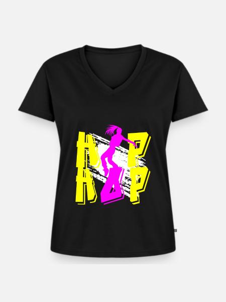 Hip Hop Dance - Frauen Premium Bio T-Shirt mit V-Ausschnitt - Schwarz