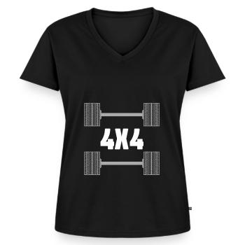 Geländewagen Geschenk Offroad Fahrzeug - Frauen Premium Bio T-Shirt mit V-Ausschnitt - Schwarz - Vorne - AI Model Female 172 light (172cm)