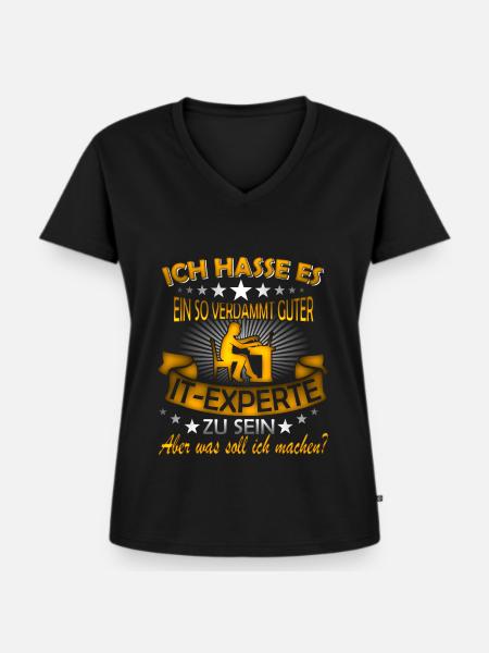 IT-Experte - Frauen Premium Bio T-Shirt mit V-Ausschnitt - Schwarz