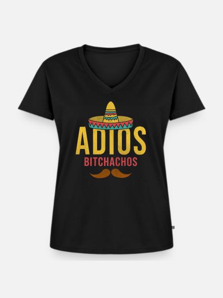 Mexiko Sombrero - Frauen Premium Bio T-Shirt mit V-Ausschnitt - Schwarz