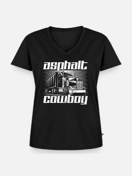 LKW Lastwagen - Frauen Premium Bio T-Shirt mit V-Ausschnitt - Schwarz