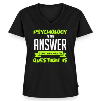 Psychologie - Frauen Premium Bio T-Shirt mit V-Ausschnitt - Schwarz - Vorne - AI Model Female 172 light (172cm)