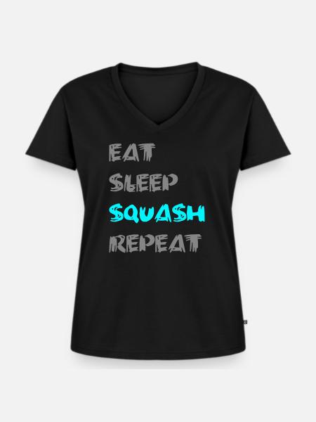 Squash - Frauen Premium Bio T-Shirt mit V-Ausschnitt - Schwarz