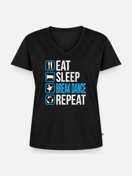 BBoy - Frauen Premium Bio T-Shirt mit V-Ausschnitt - Schwarz