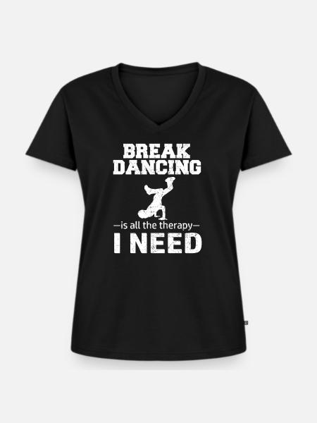 Breakdancing BBoy Breakdance Tänzer - Frauen Premium Bio T-Shirt mit V-Ausschnitt - Schwarz