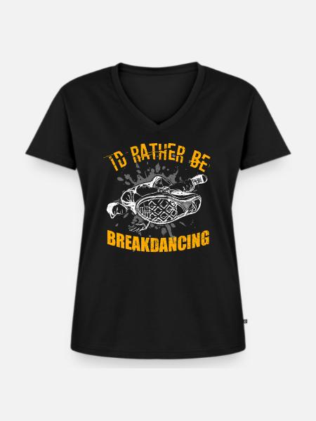 Breakdancing - Frauen Premium Bio T-Shirt mit V-Ausschnitt - Schwarz