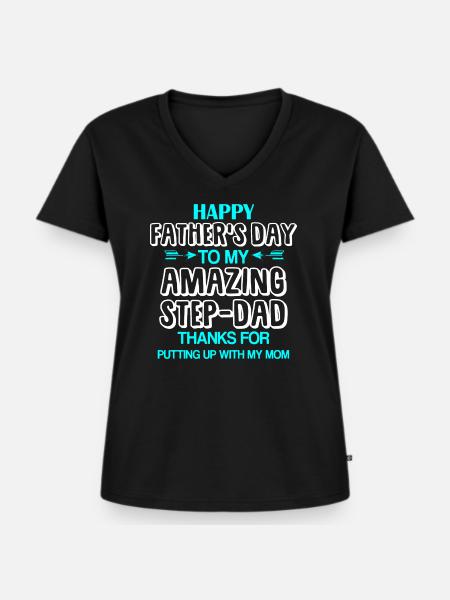 Stiefvater - Frauen Premium Bio T-Shirt mit V-Ausschnitt - Schwarz