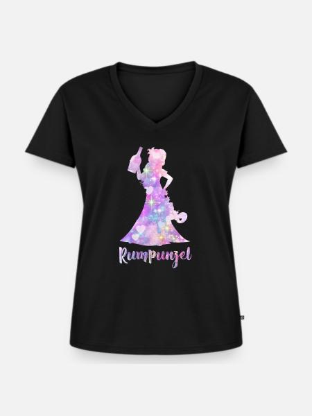 Rumpunzel Junggesellinnen - Frauen Premium Bio T-Shirt mit V-Ausschnitt - Schwarz