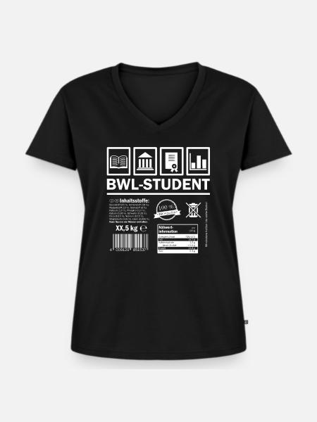BWL Student bio b - Frauen Premium Bio T-Shirt mit V-Ausschnitt - Schwarz