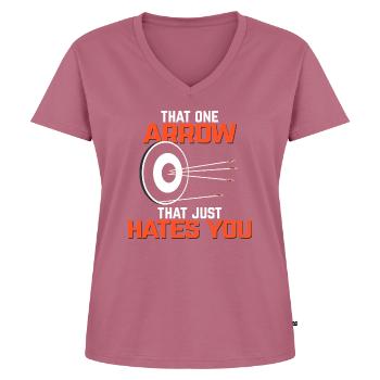 arc - T-shirt encolure en V Premium bio Femme - mauve - Devant - AI Model Female 172 dark (172cm)