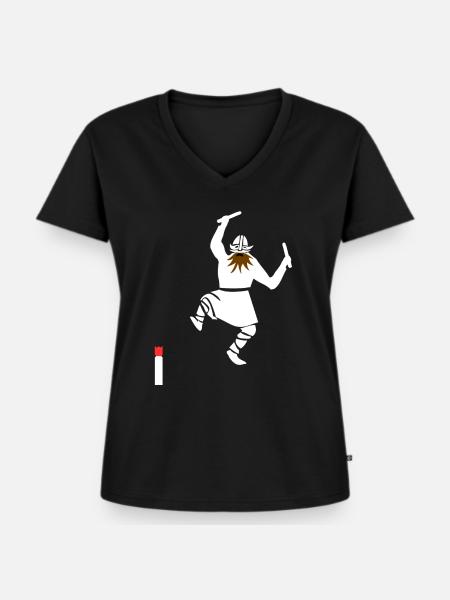 Kubb - Frauen Premium Bio T-Shirt mit V-Ausschnitt - Schwarz