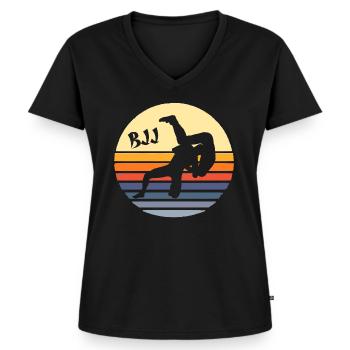 BJJ - Frauen Premium Bio T-Shirt mit V-Ausschnitt - Schwarz - Vorne - AI Model Female 172 light (172cm)