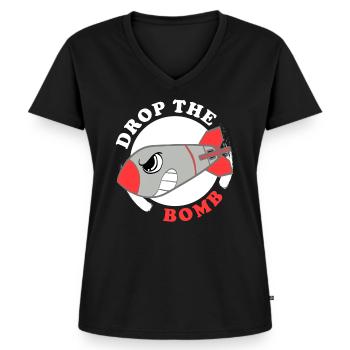 Un teeshirt de bombardement pour les bombardiers - T-shirt encolure en V Premium bio Femme - noir - Devant - AI Model Female 172 light (172cm)