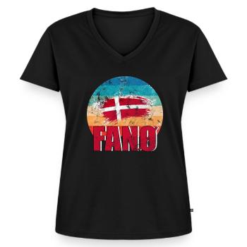 Fanö Insel Fanø Geschenk in Dänemark Kopenhagen - Frauen Premium Bio T-Shirt mit V-Ausschnitt - Schwarz - Vorne - AI Model Female 172 light (172cm)