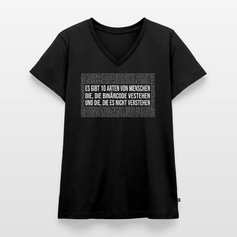 Informatiker binär Informatik Student Entwickler Frauen Premium Bio T-Shirt mit V-Ausschnitt
