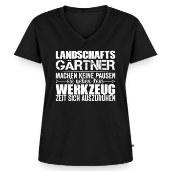 Landschaftsgärtner - Frauen Premium Bio T-Shirt mit V-Ausschnitt - Schwarz - Vorne - AI Model Female 172 light (172cm)