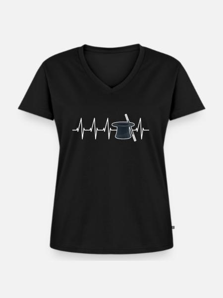 Magier - Frauen Premium Bio T-Shirt mit V-Ausschnitt - Schwarz