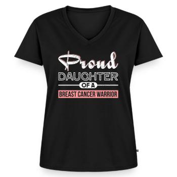 Kämpferin Kampf Gegen Krebs Brustkrebs Geschenk - Frauen Premium Bio T-Shirt mit V-Ausschnitt - Schwarz - Vorne - AI Model Female 172 light (172cm)
