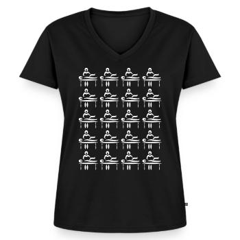 Physiotherapeut Humorvoll Geschenk Spruch Lustig - Frauen Premium Bio T-Shirt mit V-Ausschnitt - Schwarz - Vorne - AI Model Female 172 light (172cm)