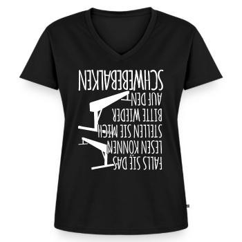 Turnen Handstand Schwebebalken - Frauen Premium Bio T-Shirt mit V-Ausschnitt - Schwarz - Vorne - AI Model Female 172 light (172cm)
