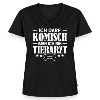 Tiermedizin Vet Tierarzt Geschenk - Frauen Premium Bio T-Shirt mit V-Ausschnitt - Schwarz - Vorne - AI Model Female 172 light (172cm)