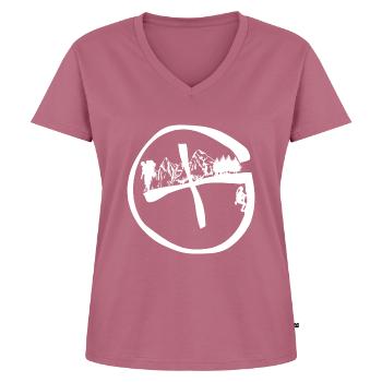 Geocaching motif - T-shirt encolure en V Premium bio Femme - mauve - Devant - AI Model Female 172 dark (172cm)