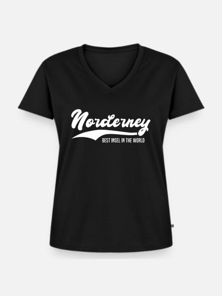 Norderney Insel Sprüche - Frauen Premium Bio T-Shirt mit V-Ausschnitt - Schwarz