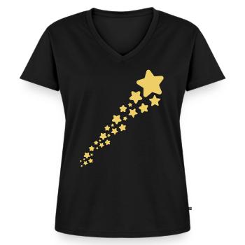 shooting star - Women's Premium Organic V-neck T-shirt - black - Front - AI Model Female 172 light (172cm)