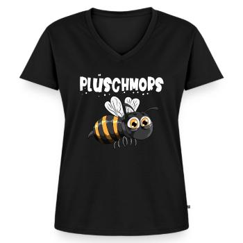 Plüschmors Hummel Plattdeutsch Norddeutsch - Frauen Premium Bio T-Shirt mit V-Ausschnitt - Schwarz - Vorne - AI Model Female 172 light (172cm)