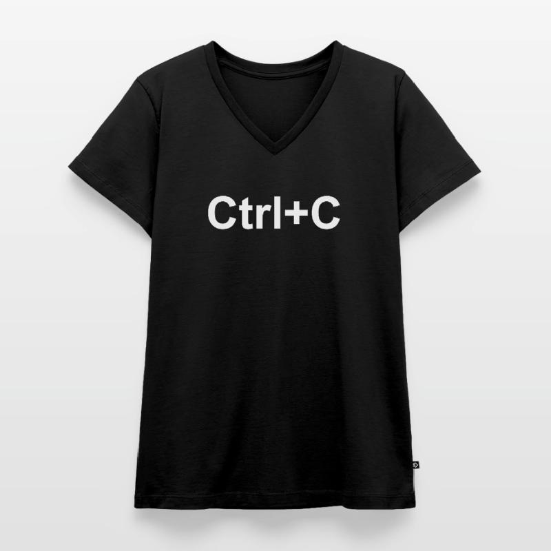 Ctrl + C Copier et coller T-shirt encolure en V Premium bio Femme