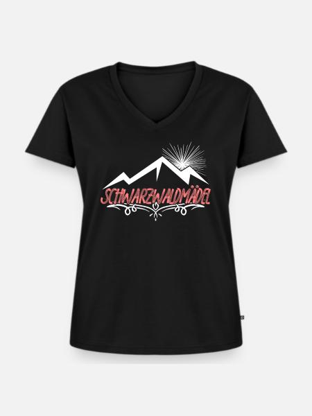 Schwarzwald Mädel Frau Schwarzwaldbub - Frauen Premium Bio T-Shirt mit V-Ausschnitt - Schwarz