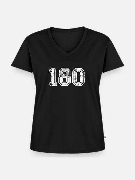 Darts 180 - Frauen Premium Bio T-Shirt mit V-Ausschnitt - Schwarz