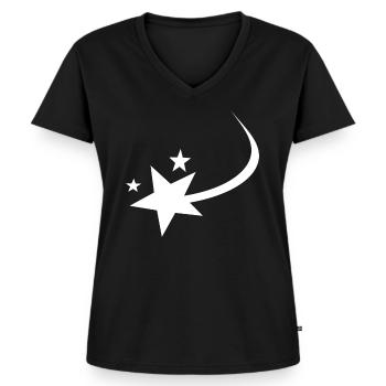 Étoile filante Blanche - T-shirt encolure en V Premium bio Femme - noir - Devant - AI Model Female 172 light (172cm)