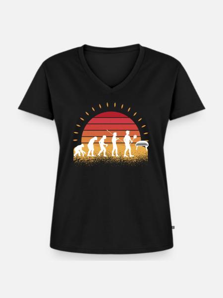 Pizza Bäcker - Frauen Premium Bio T-Shirt mit V-Ausschnitt - Schwarz