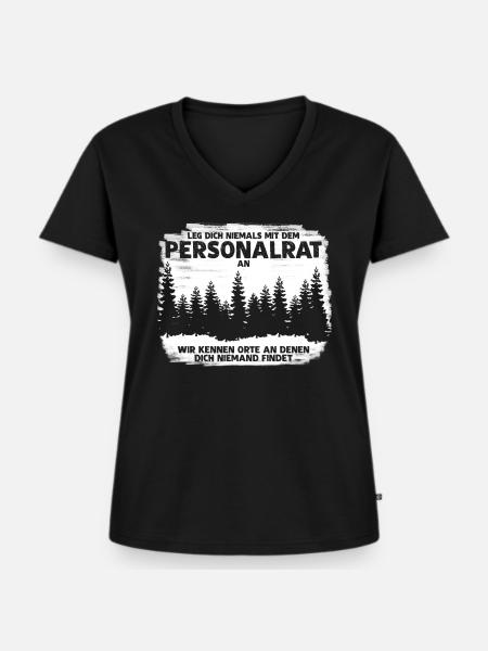 Personalrat lustig Spruch Personalrätin - Frauen Premium Bio T-Shirt mit V-Ausschnitt - Schwarz