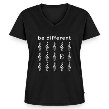Altschlüssel Different Bratsche Bass Bassist - Frauen Premium Bio T-Shirt mit V-Ausschnitt - Schwarz - Vorne - AI Model Female 172 light (172cm)
