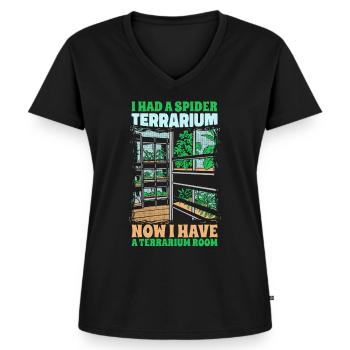 Spider Spider owner Tarantula - Women's Premium Organic V-neck T-shirt - black - Front - AI Model Female 172 light (172cm)
