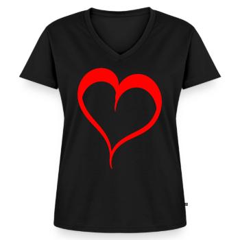 Heart Red Design - Women's Premium Organic V-neck T-shirt - black - Front - AI Model Female 172 light (172cm)