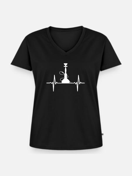 Shisha - Frauen Premium Bio T-Shirt mit V-Ausschnitt - Schwarz