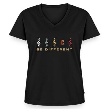 Altschlüssel Be Different Bratsche Bass Bassist - Frauen Premium Bio T-Shirt mit V-Ausschnitt - Schwarz - Vorne - AI Model Female 172 light (172cm)