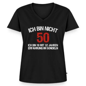 Sondeln Ausflug Sondengänger 50. Geburtstag - Frauen Premium Bio T-Shirt mit V-Ausschnitt - Schwarz - Vorne - AI Model Female 172 light (172cm)