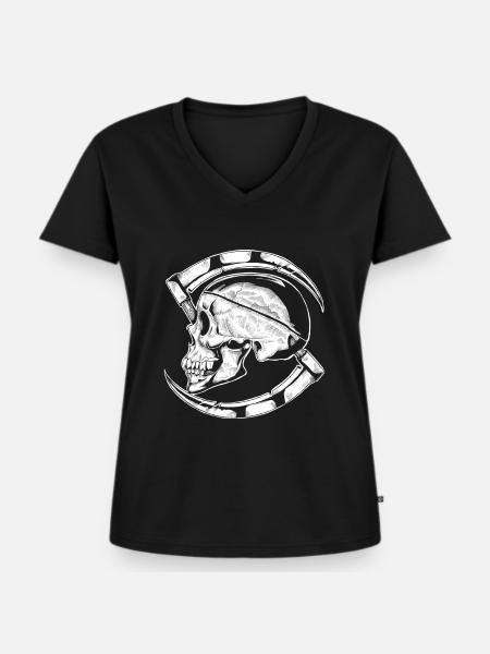 Reaper Crew W - Frauen Premium Bio T-Shirt mit V-Ausschnitt - Schwarz
