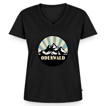 Odenwald - Frauen Premium Bio T-Shirt mit V-Ausschnitt - Schwarz - Vorne - AI Model Female 172 light (172cm)