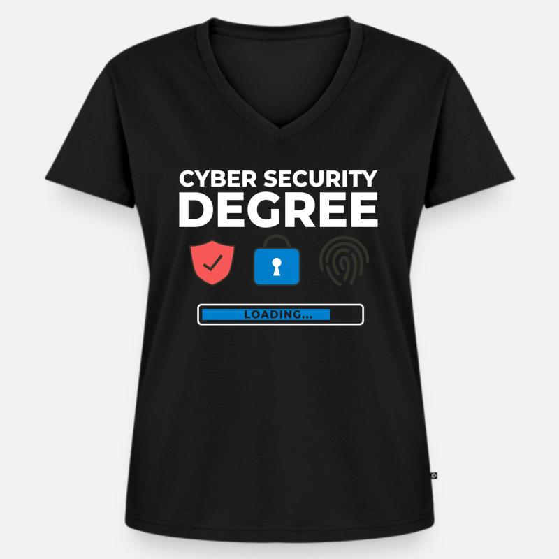 Informazioni sulla sicurezza informatica Computer Sicherheit - Maglietta ecologica premium da donna con scollo a V - nero