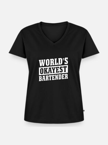 Kellnerin Barkeeper Kellner Barkeeper - Frauen Premium Bio T-Shirt mit V-Ausschnitt - Schwarz